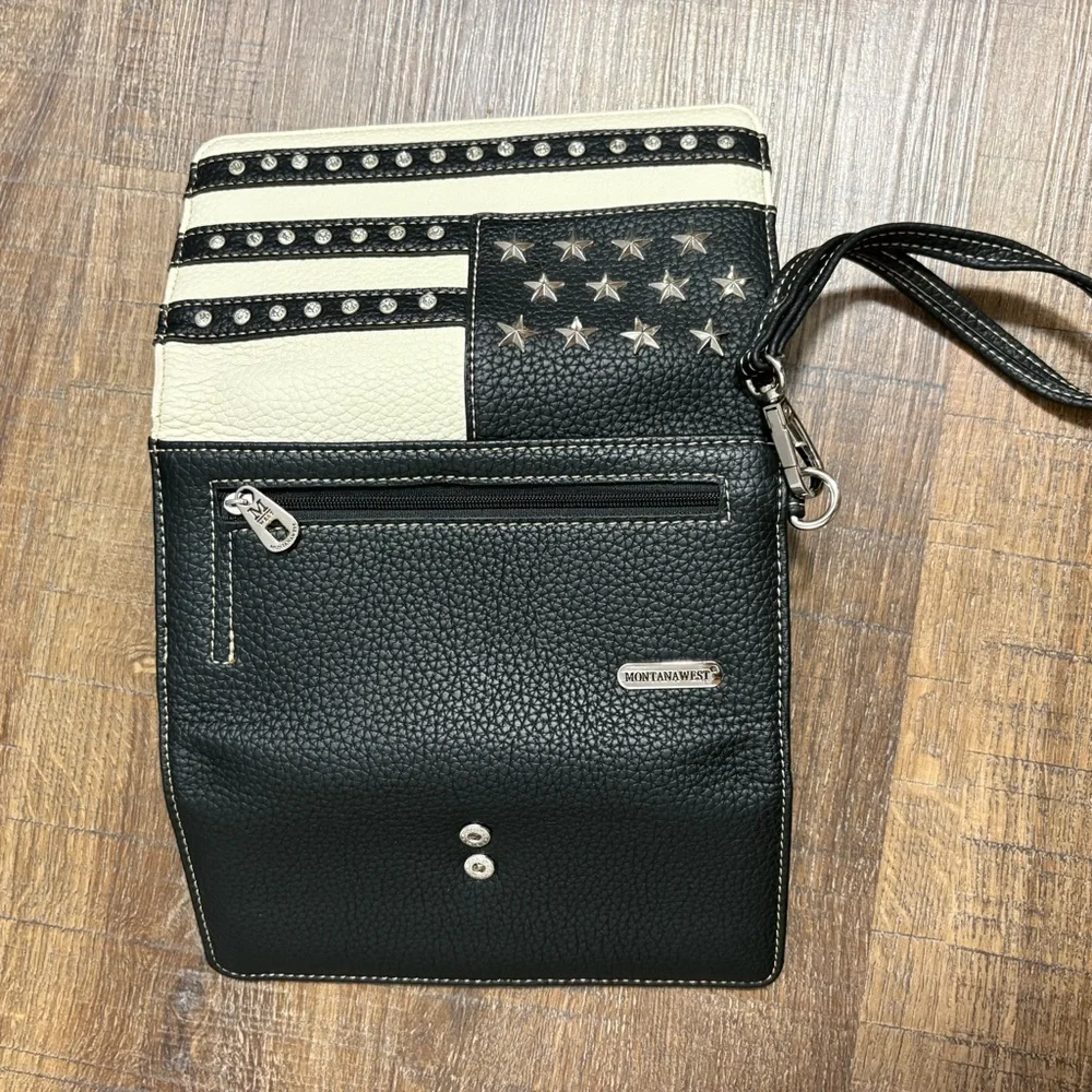 Montana West Black and Cream Star-Embellished Clutch Of Wallet - Picture 9 of 12